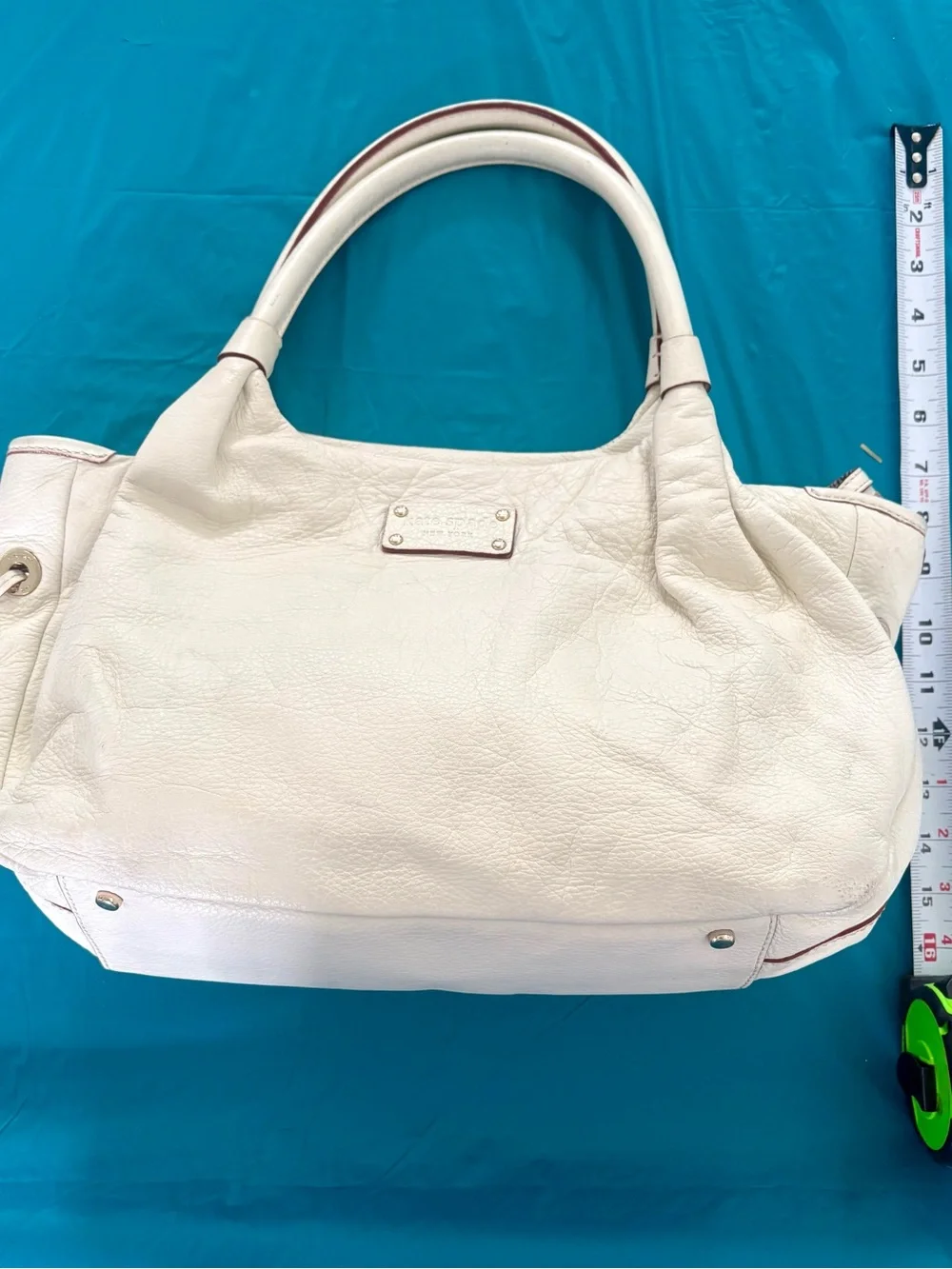 Kate Spade White Tote/Satchel in Pebbled Leather